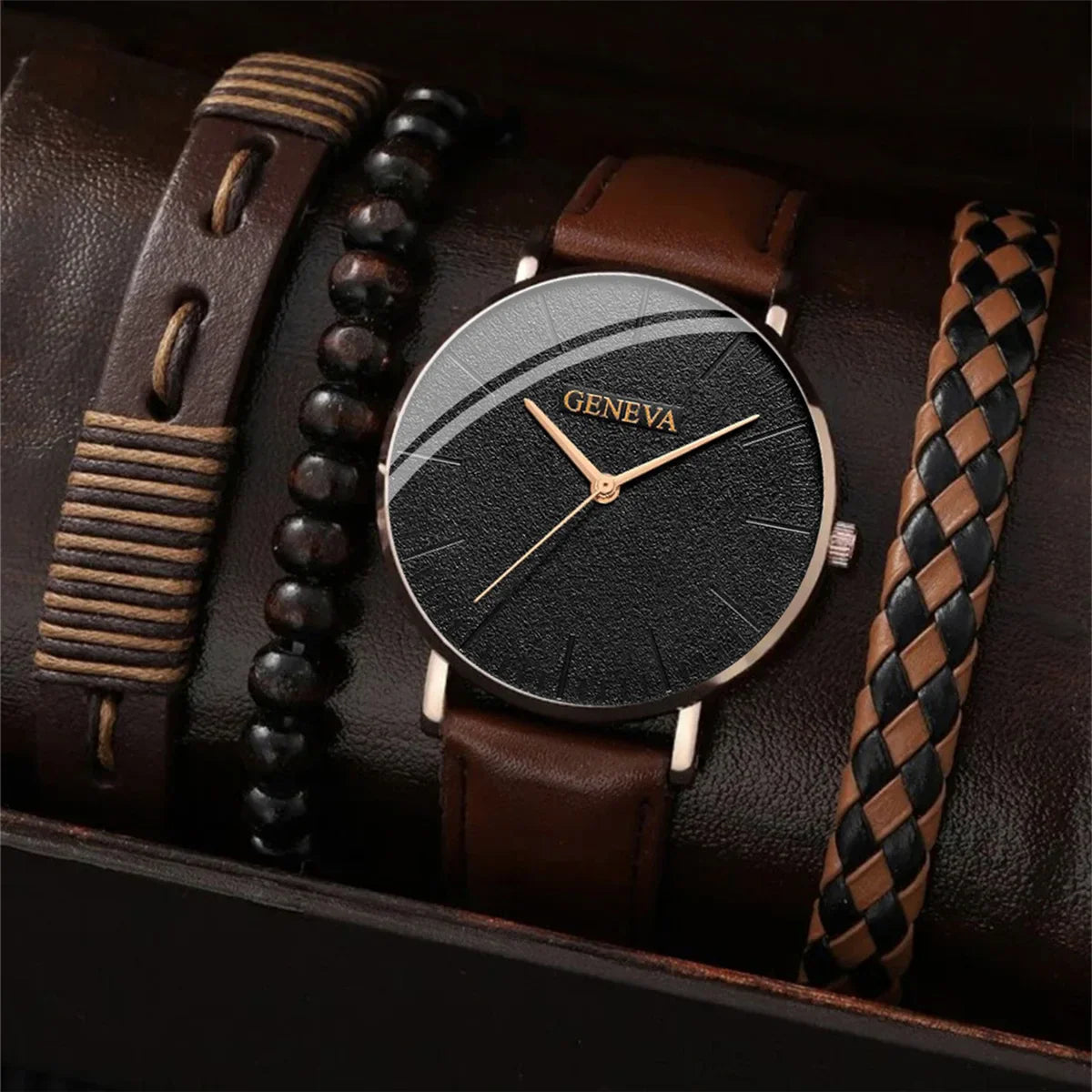 New Men Watch Luxury Bracelet Set