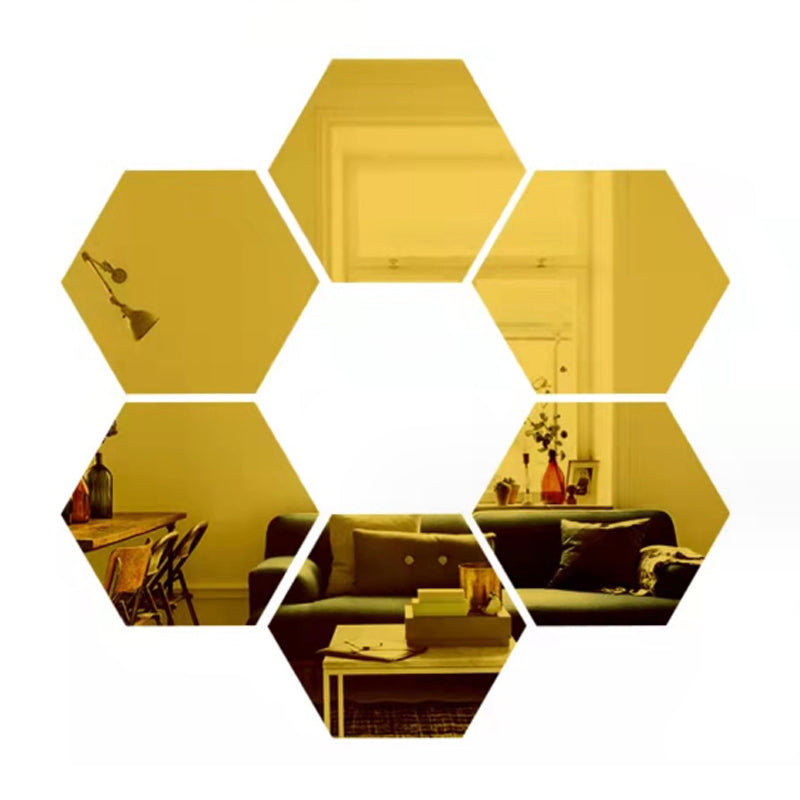 Hexagon Mirror Wall Stickers