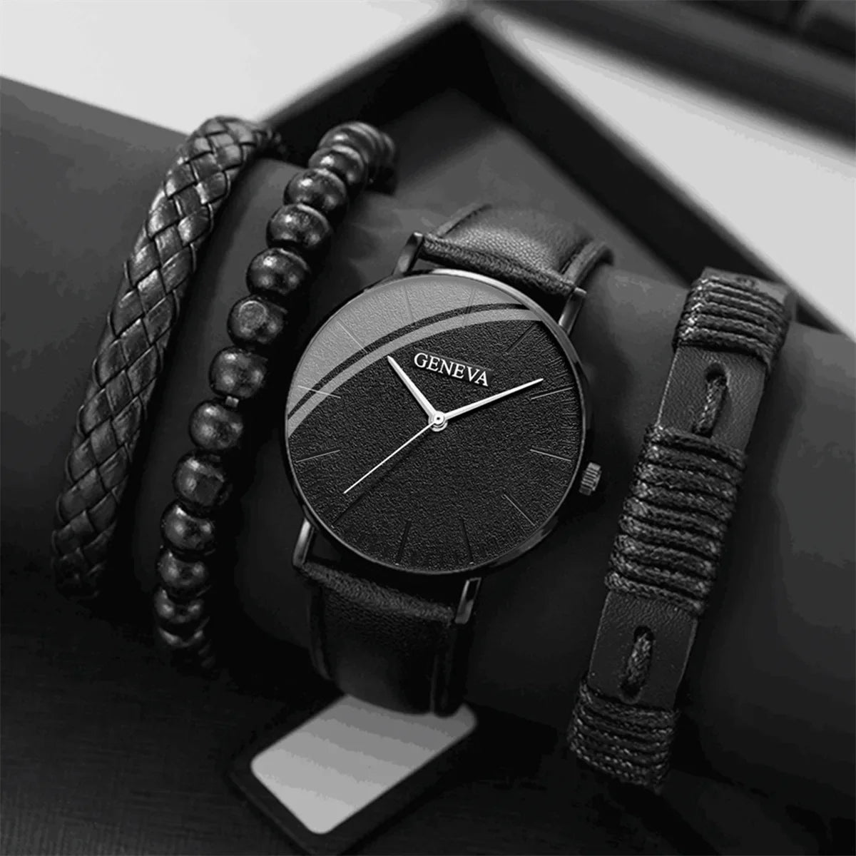 New Men Watch Luxury Bracelet Set