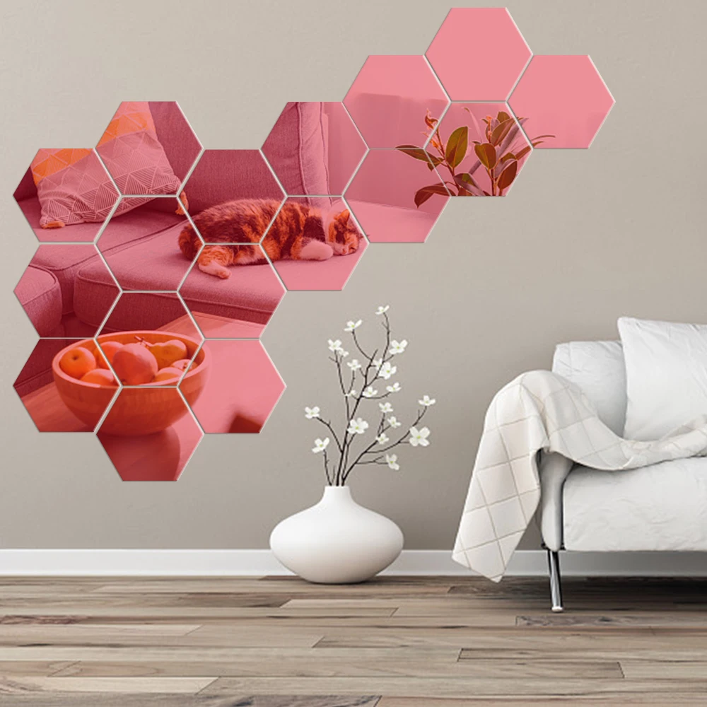 Hexagon Mirror Wall Stickers