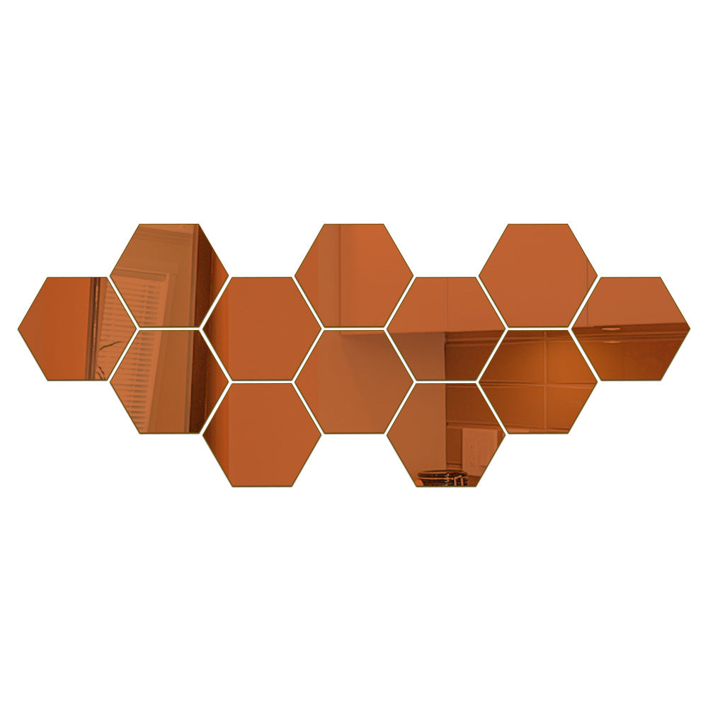 Hexagon Mirror Wall Stickers