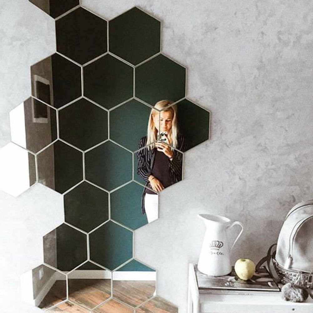 Hexagon Mirror Wall Stickers