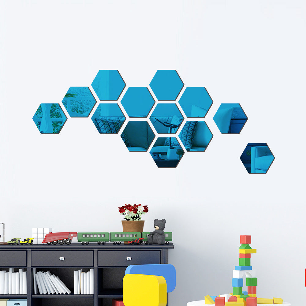 Hexagon Mirror Wall Stickers